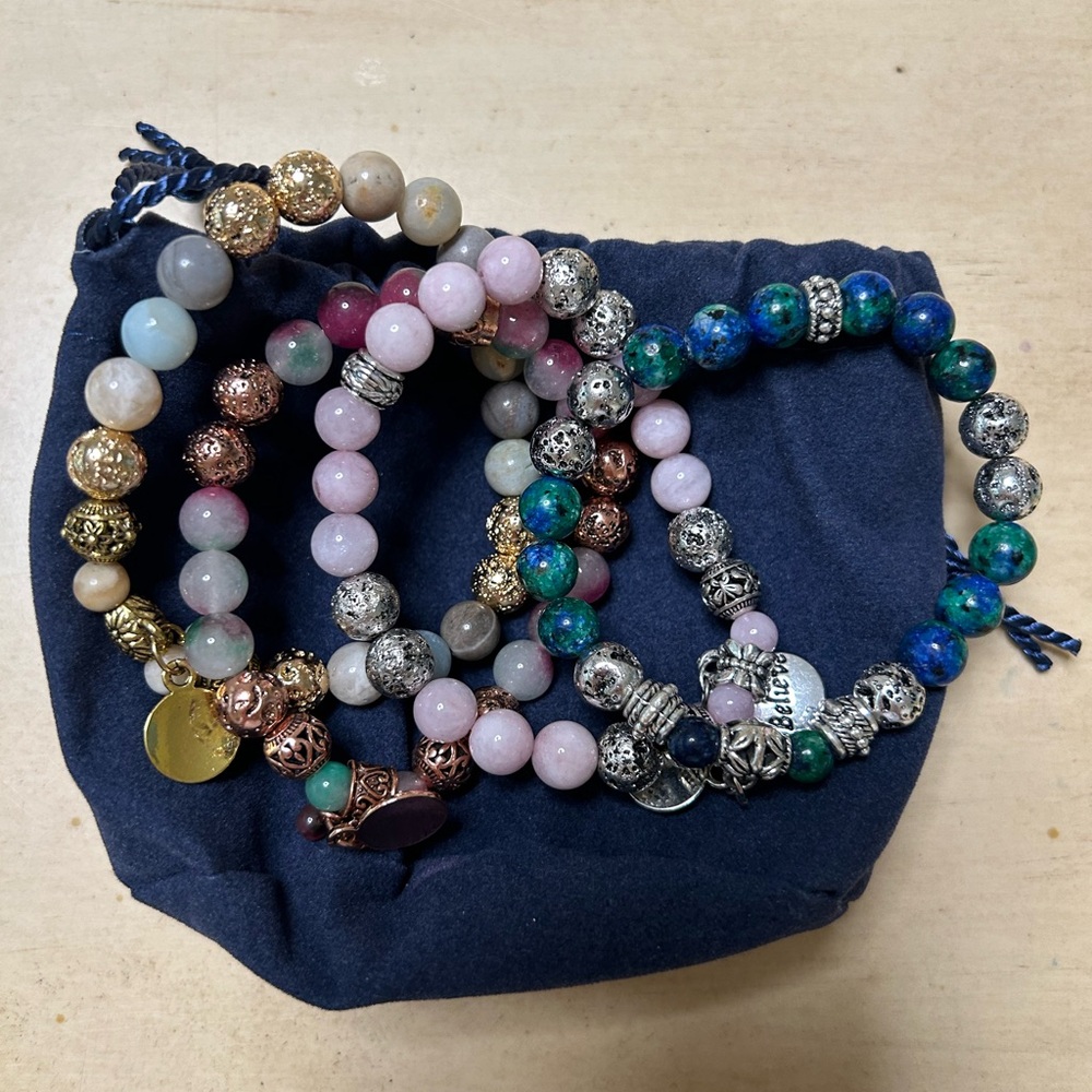QVC Lava Bead Bracelets - Set of 4. BRAND NEW!